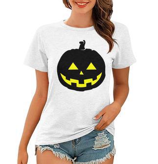 Happy Halloween Scary Black Pumpkin Pattern Women T-shirt | Favorety AU