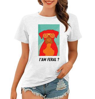 I Am Feral Coll Red Dog Women T-shirt | Favorety CA