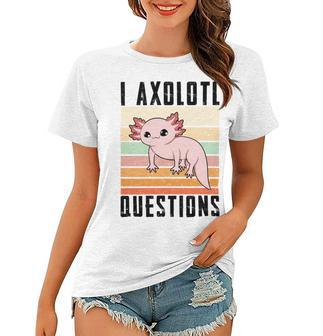 I Axolotl Questions Vintage Retro Style Black Women T-shirt - Monsterry
