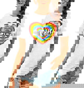 I Love Butter Rainbow Heart Funny Foodie Gift Butter Lover Women T-shirt | Mazezy