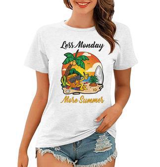 Less Monday More Summer Funny Pineapple Gift Pineapple Lover Women T-shirt | Favorety