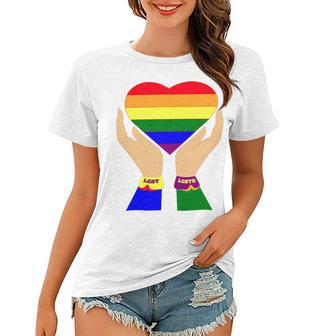 Lgbt Pride Month Lgbt History Month Slogan Shirt Heart Women T-shirt - Monsterry