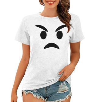 Mad Smiley Face Emoticon Funny Sarcastic Novelty Women T-shirt - Thegiftio UK