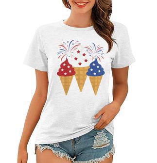 Memorial Day 4Th Of July Holiday Patriotic Ice Cream Women T-shirt | Favorety AU