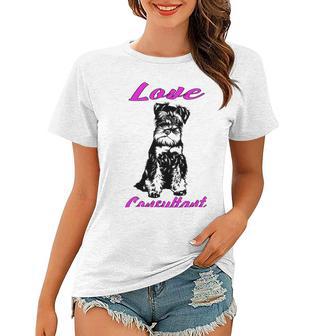 Miniature Schnauzer At Home Love Consultant Multi Tasking Dog Women T-shirt | Favorety CA