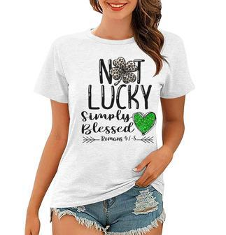 Not Lucky Simply Blessed St Patricks Leopard Christian Women T-shirt - Thegiftio UK