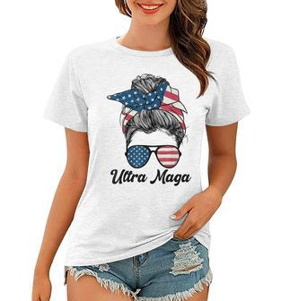 Pro Trump Ultra Mega Messy Bun Women T-shirt - Seseable