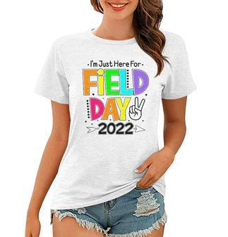 School Field Day Teacher Im Just Here For Field Day 2022 Peace Sign Women T-shirt | Mazezy