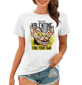 She Is My Valentine Cat Women T-shirt | Favorety