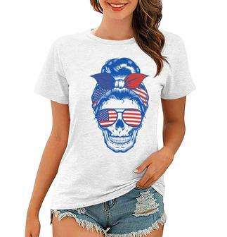Ultra Maga Red White Blue Skull Women T-shirt - Monsterry CA