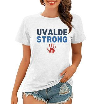 Uvalde Strong Pray For Texas Protect Bloody Handprint Women T-shirt - Thegiftio UK