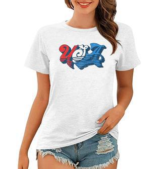 Vintage Usa Independence Day 4Th Of July Summer Typography Women T-shirt | Mazezy