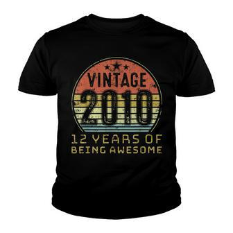 12 Year Old Birthday Vintage 2010 12Th Birthday Youth T-shirt - Seseable