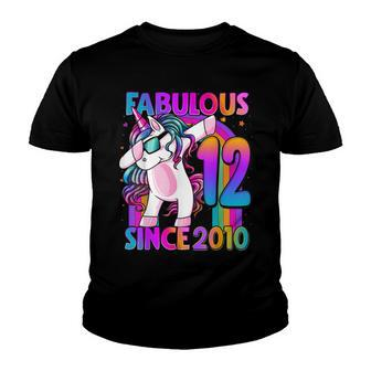 12 Year Old Unicorn Dabbing 12Th Birthday Girl Unicorn Party V2 Youth T-shirt - Seseable