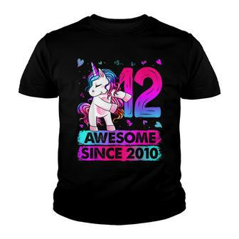 12 Year Old Unicorn Flossing 12Th Birthday Unicorn Party Youth T-shirt - Seseable