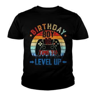12Th Birthday Boy Time To Level Up 12 Years Old Boys V2 Youth T-shirt - Seseable
