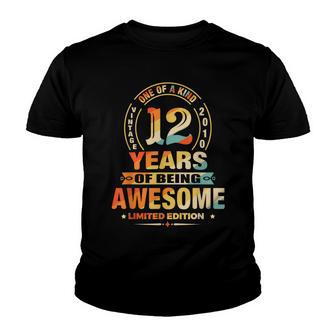 12Th Birthday Gifts 12 Years Of Being Awesome Vintage 2010 Youth T-shirt - Seseable