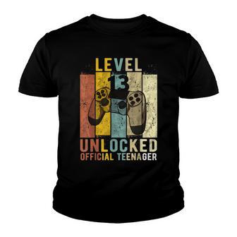 13 Year Old Birthday Official Nager Level 13 Unlocked Youth T-shirt - Seseable