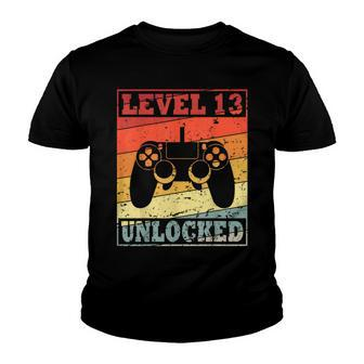 13Th Birthday Gaming Theme Level 13 Unlocked 13 Years 2009 Youth T-shirt - Seseable