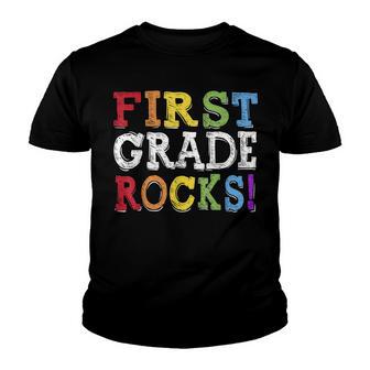 1St Grade Rocks Squad First Team Teacher Back To School Youth T-shirt - Thegiftio UK