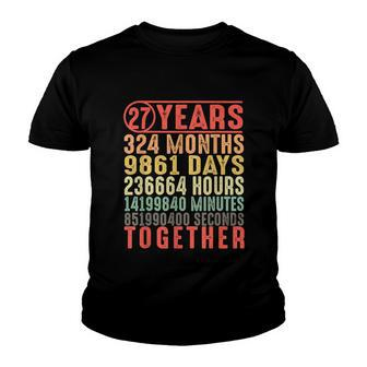 27 Year Wedding Anniversary Gifts For Her Him Couple V2 Youth T-shirt - Monsterry