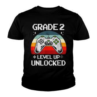 2Nd Grade Unlocked Level Up Back To School Second Grade Boys Youth T-shirt - Thegiftio UK