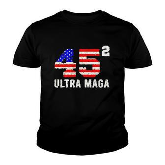 45 Squared Trump Ultra Maga Youth T-shirt | Mazezy
