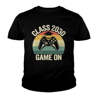4Th Fourth Grade Class Of 2030 Game On Gamer Grow With Me Youth T-shirt - Thegiftio UK