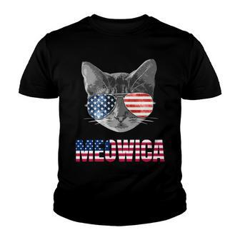 4Th Of July Patriotic Gift For Cat Lovers - Meowica Youth T-shirt - Seseable