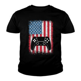 4Th Of July Video Game Gamer Kids Boys Men Usa Youth T-shirt | Mazezy