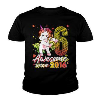 6 Years Old Gifts Unicorn Flossing 6Th Birthday Girl Unicorn V2 Youth T-shirt - Seseable