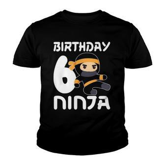 6Th Birthday Ninja Six 6 Years Old Boy Youth T-shirt | Mazezy