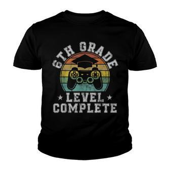 6Th Grade Level Complete Sixth Grade Graduation Video Gamer Youth T-shirt - Seseable