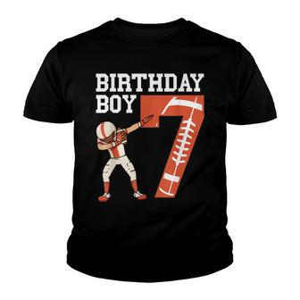 7 Years Old Boy Football Player 7Th Football Birthday Boys Youth T-shirt - Seseable