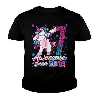 7 Years Old Gifts Unicorn Dabbing 7Th Birthday Girl Unicorn Youth T-shirt - Seseable