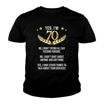 70Th Birthday Funny Saying Birthday 70 Years Youth T-shirt | Mazezy
