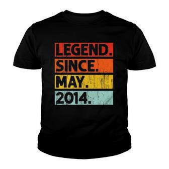 8Th Birthday Gifts Legend Since May 2014 8 Years Old Youth T-shirt | Mazezy