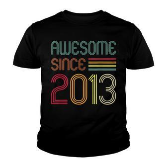 9 Year Old Gifts Awesome Since 2013 9Th Birthday Retro Youth T-shirt - Seseable