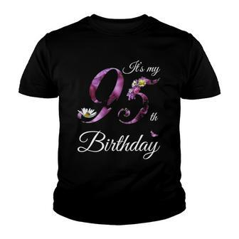 95 Years Old Floral 1927 Its My 95Th Birthday Gift Youth T-shirt | Mazezy