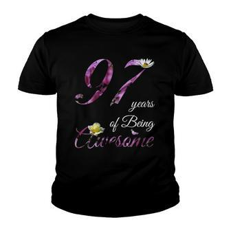 97 Years Old Awesome Floral 1925 97Th Birthday Gift Youth T-shirt | Mazezy