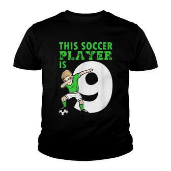 9Th Birthday Soccer Lover 9 Year Old Soccer Player Costume Youth T-shirt - Seseable