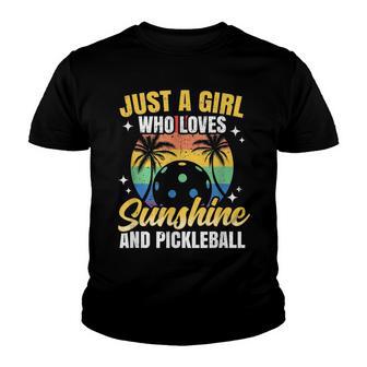 A Girl Who Loves Sunshine And Pickleball Player Youth T-shirt - Thegiftio UK