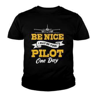 Airplane Pilot Aviator Airman Flying Fly Airwoman Aircraft Youth T-shirt | Mazezy