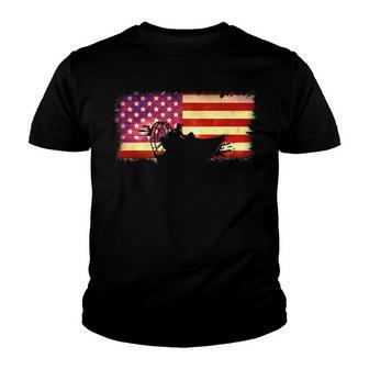 American Flag Airboat Captain Racing Tour America Gift Idea Youth T-shirt - Thegiftio UK