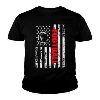 American Flag Football Patriotic Football Youth T-shirt - Thegiftio UK