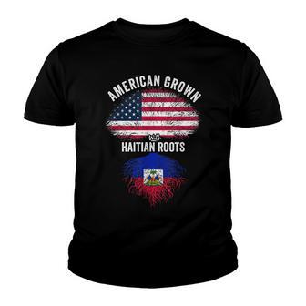 American Grown With Haitian Roots Usa Haiti Flag Youth T-shirt - Thegiftio UK