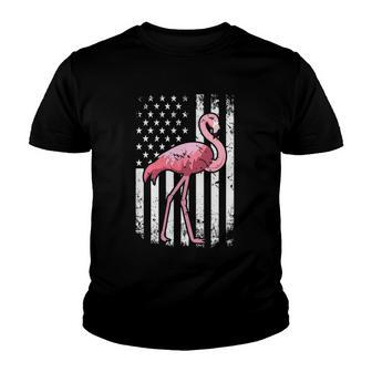 American Pride Patriotic Pink Bird Flamingo Youth T-shirt - Thegiftio UK