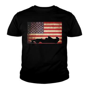 American Usa Flag Indy Car Fan Lover Racecar Formula Gift Youth T-shirt - Thegiftio UK