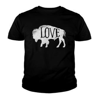 American Vintage Buffalo Silhouette Love Bison Tee Youth T-shirt | Mazezy