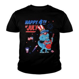 Amerisaurus Rex Happy 4Th Of July Dinosaur Trex Toddler Boys Youth T-shirt - Seseable